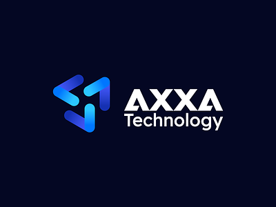 AXXA Technology - Approved Logo Design automatic industry branding guidelines clever smart creative cyber tech data visualization digital inovation dynamic solutions electric motors futuristic technology gradient color blue industrial automation logo mark symbol icon modern negative space modern startup tech car moto logo technology logo transfer technology transportation visual identity brandbook