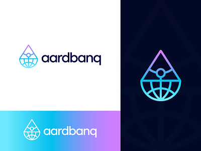 Aardbanq - Logo Proposal v2 artificial intelligence bank logo design blockchain currency technology capital investment investments colorful modern innovative crypto cryptocurrency bitcoin decentralized economy finance financial business financial services global safe protection globe world logo logo design identity branding secure funds vector icon mark symbol