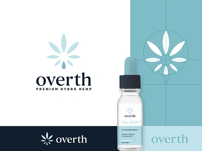 Overth CBD - Logo Design brand design brand strategy branding cannabis cannabis branding cbd cbdoil green health healthcare hemp logo hydro hemp logo label logo logotype marijuana organic hemp premium design visual identity water