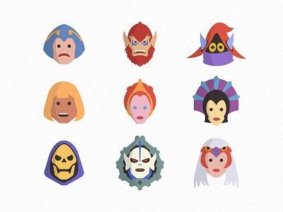 He-Man & Gang characters emoji flat he man icon masters of the universe skeletor stickers