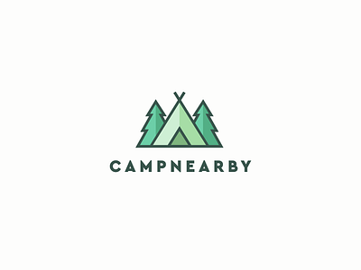 Camping Logo adventure camp camping forest green icon logo outdoors tree wood