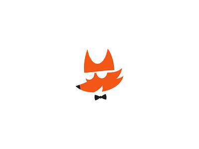 Classy Fox Logo animal bowtie character classy flat fox logo mark mascot orange symbol