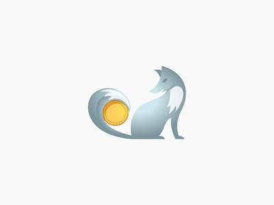 Finance Fox animal brand branding coin color fox gradient identity logo logo design mark money