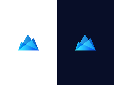 Ice Mountain blue glecer gradient ice logo mark mountain snow symbol triangle winter