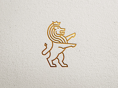 Royal Lion animal crown elegant gold king line art lion logo luxury mark shophisticated