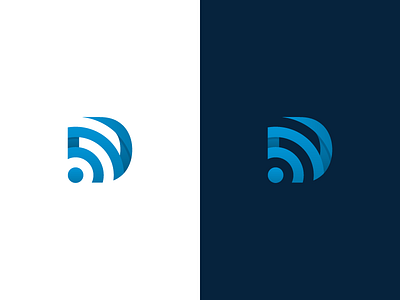 Wireless D Mark d digital icon identity letter logo mark software symbol tech wifi wireless