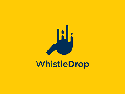 Whistle Drop Logo drop dynamic fast flat fly identity logo mark motion quick smart speed