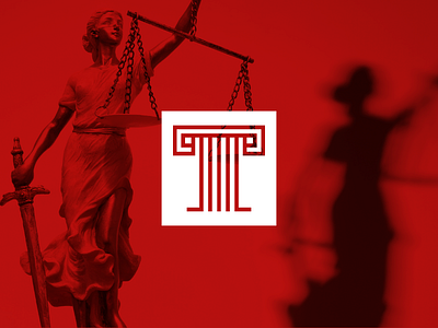 Logo for law firm advocate branding justice column geometric icon law lawyer legal logo minimal modern pillar