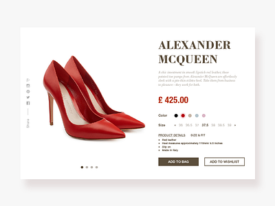 Woman Shoes Product UX/UI clean design page product shopping store ui ui design ux web webdesig woman