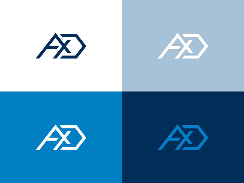 AXD Tech Monogram minimalistic clean technology tech letters letter palette monogram colors icon mark logo
