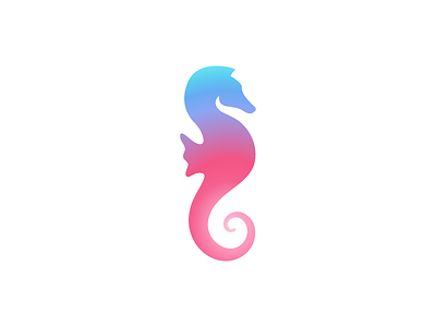 Seahorse Logo branding gradient icon identity illustration logo logo design rainbow seahorse spa travel wellness