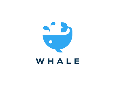 Whale Logo fish fountain illustration logo mark nature ocean sea swimming tail water whale