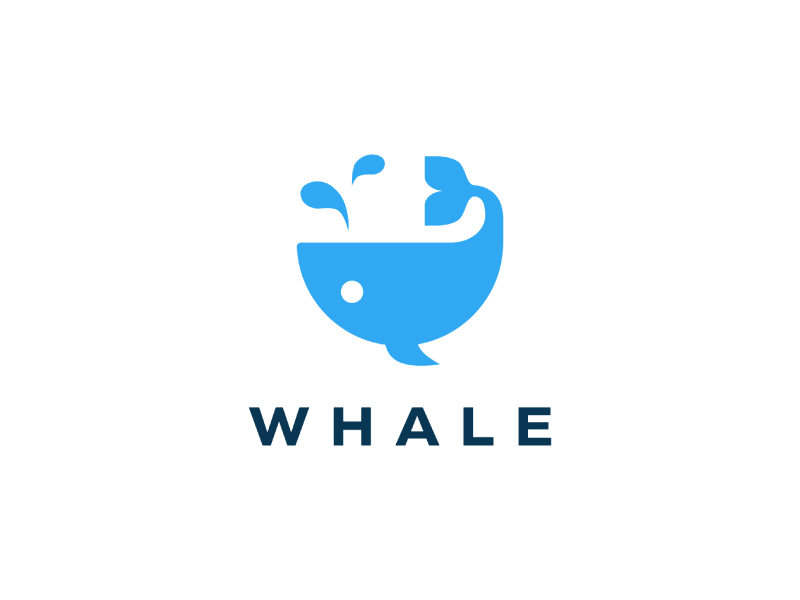 Whale Logo water tail swimming sea ocean nature fountain fish whale mark logo illustration