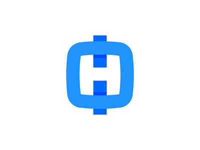 H Mark V2 blue colorful design elegant h identity branding letter mark line art logo logos monogram