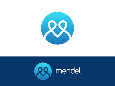 M + Heart Logo concept for medical app blue heart lettering logo m medical medical app modern organic platform simple software
