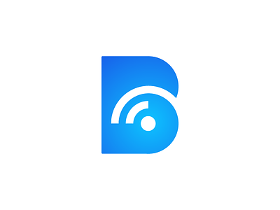 WiFi B concept b b monogram data digital negative space social media platform tech technology wave waves wifi wireless