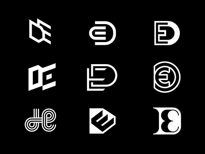 DE Monogram collection part 1 brand branding brandmark creative logo design icon identity letter lettermark logo logotype mark minimal minimalist monogram symbol symbol design typography