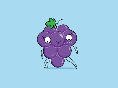 Grape & Ballet 2danimation aftereffects ballerina ballet cute illustration fruitillustration grapes illustration lineillustration