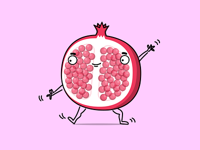 Pomegranate & Dancing 2danimation baratanatyam cartoon character cute illustration danceillustration digitalart fruitillustration indiandance pomegranate