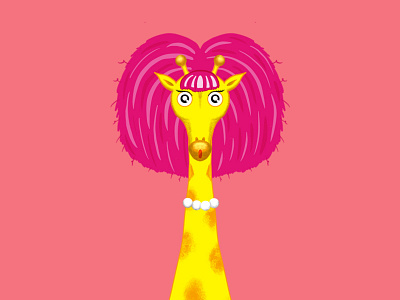 Giraffe Drag Queen animalcharacter animalillustration characterdesign digitalillustration dragqueen giraffe lovewig wig