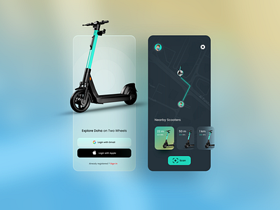 Scooter Rental Mobile App doha elegant mobile app renting mobile app scooter app ui uiux