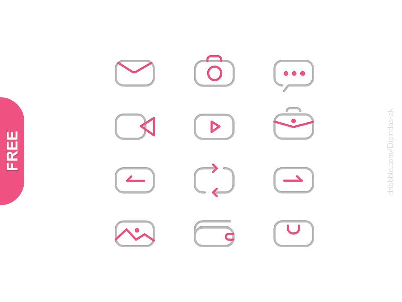 Free Lined Icons (.Psd .Ai) by Dipin Das on Dribbble