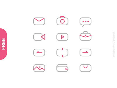 Free Lined Icons (.Psd .Ai) flat free freebie icon icons illustrator lined photoshop set sketch vector xd