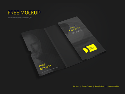 Corporate Folder Mockup Free black corporate design download folder folding free mockup psd stationaries template