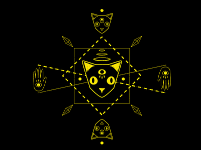 Standard Obscura camera cat graphic design hand iconography illuminati illustration illustrator logo logo design third eye