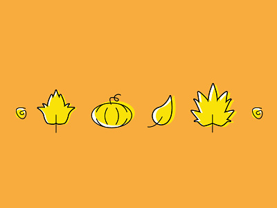 Basic Fall Things fall icon illustrator leaf offset pumpkin vector