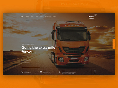 Bacton Transport Redesign design desktop header hero orange transport ui ux web website