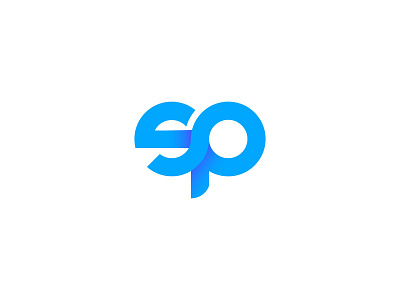 SP Monogram blue branding construction gradient logo monogram sp