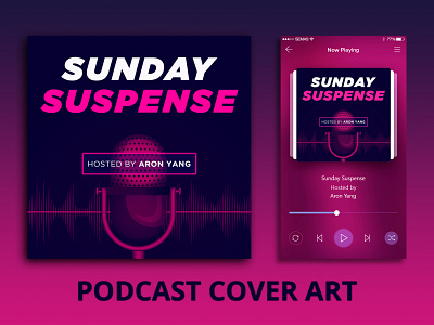 Podcast Cover - Sunday Suspense airbnb branding cover art itunes podcast podcast app podcast art podcast cover podcast cover art podcast logo podcasting social media design soundcloud spotify cover typography