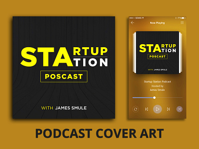 Podcast Cover - Startup Station airbnb branding itunes podcast podcast app podcast cover art podcast logo social media design spotify typography