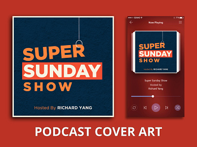 Podcast Cover - Super Sunday Show airbnb branding cover art itunes podcast podcast cover art podcast logo social media design spotify spotify cover sunday typography