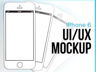 UI/ UX iPhone 6 Mockup - 4 Up