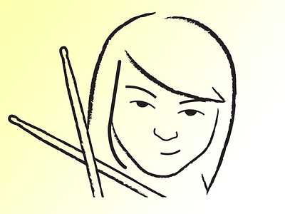 Little Drummer Girl drum sticks drummer face illustration logo person portrait woman