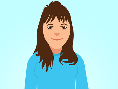 Melissa blue illustration middle aged portrait woman