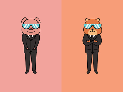 Cool dog and bear design illustration vector