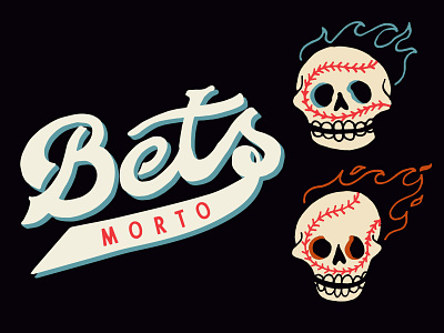 Bets Morto baseball design illustration lettering skulls