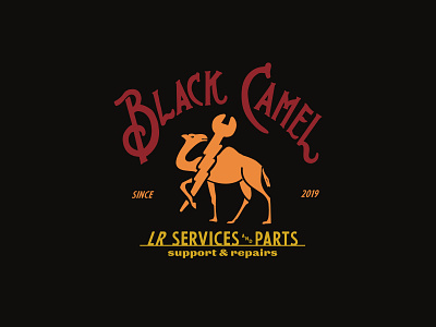 Black camel Tee. apparel design illustration lettering t shirt vector