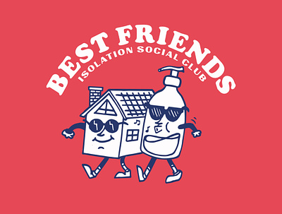 Best friends. apparel design illustration t shirt vector