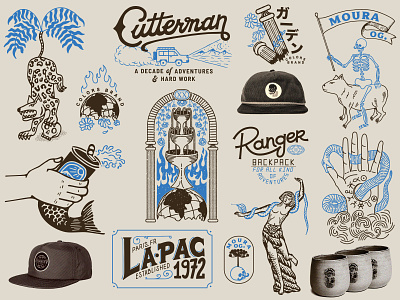 A slice of 2022 apparel badge branding design illustration label lettering logo t shirt tag vector vintage