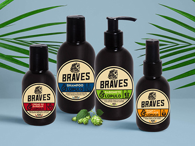 The Braves. beer cosmetics hop label logo packaging