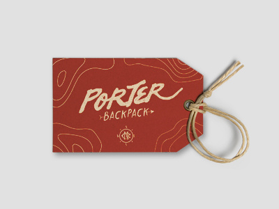 Tag Porter. backpack label lettering logo tag