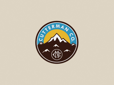 Cutterman Co - Hat patch. badge cutterman design hat logo mountain patch sunset