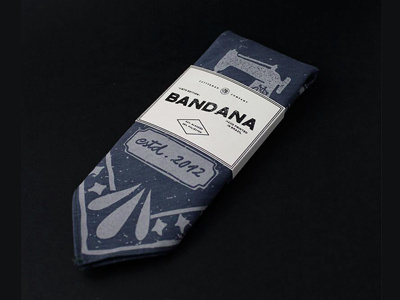 Bandana Indigo packaging. apparel bandana cutterman illustration lettering packaging