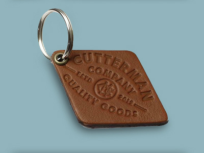 Keychain Stamp. badge key keychain leather logo