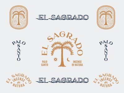 El Sagrado. badge design illustration incense logo palosanto