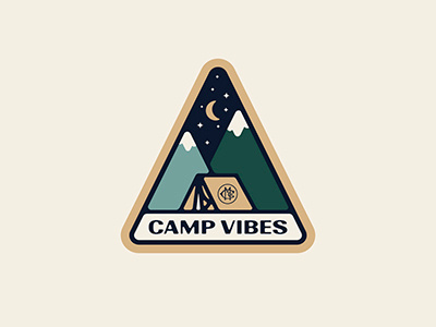 Camp vibes sticker. badge explore illustration logo patch sticker